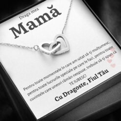 Cadou Mama – Colier Inimi Fiu - dalora.ro
