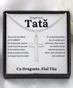 Cadou Tata – Colier Cross Fiu Mandru - dalora.ro