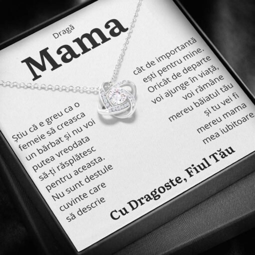 Cadou Mama – Colier Love Knot Fiu “Importanta” - dalora.ro