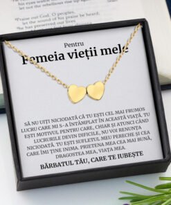 Cadou Femeia Vietii – Colier Gold Hearts - dalora.ro