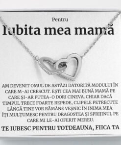 Cadou Iubita Mama – Colier Inimi Fiica - dalora.ro