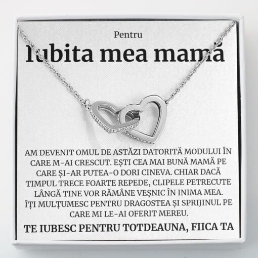 Cadou Iubita Mama – Colier Inimi Fiica - dalora.ro