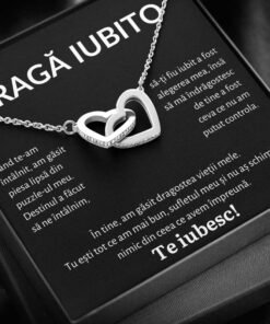 Cadou Iubita – Colier Inimi BLK - dalora.ro