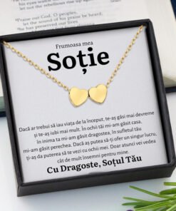 Cadou Sotie – Colier Gold Hearts Inceput - dalora.ro