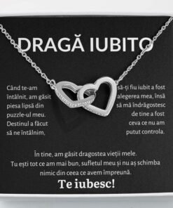 Cadou Iubita – Colier Inimi BLK - dalora.ro