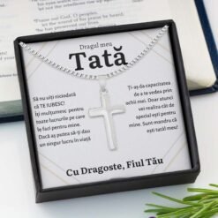 Cadou Tata – Colier Cross Fiu Mandru - dalora.ro
