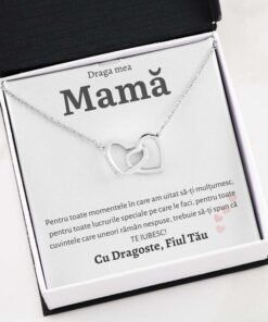 Cadou Mama – Colier Inimi Fiu - dalora.ro