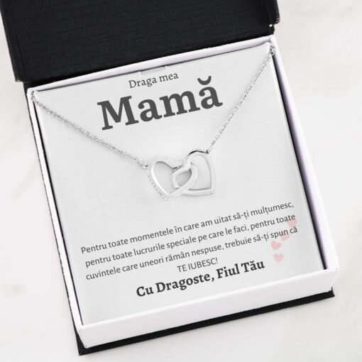 Cadou Mama – Colier Inimi Fiu - dalora.ro