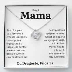 Cadou Mama – Colier Love Knot Fiica “Importanta” - dalora.ro