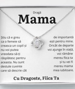 Cadou Mama – Colier Love Knot Fiica “Importanta” - dalora.ro