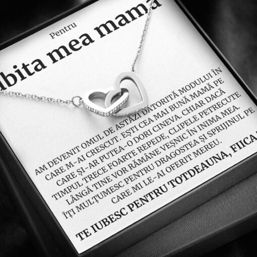 Cadou Iubita Mama – Colier Inimi Fiica - dalora.ro