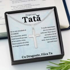 Cadou Tata – Colier Cross Fiica - dalora.ro