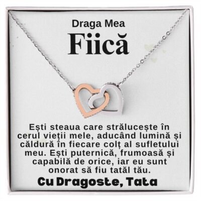 Pentru Fiica - Colier Inimi Pereche