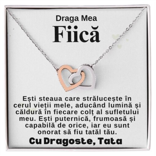 Pentru Fiica - Colier Inimi Pereche